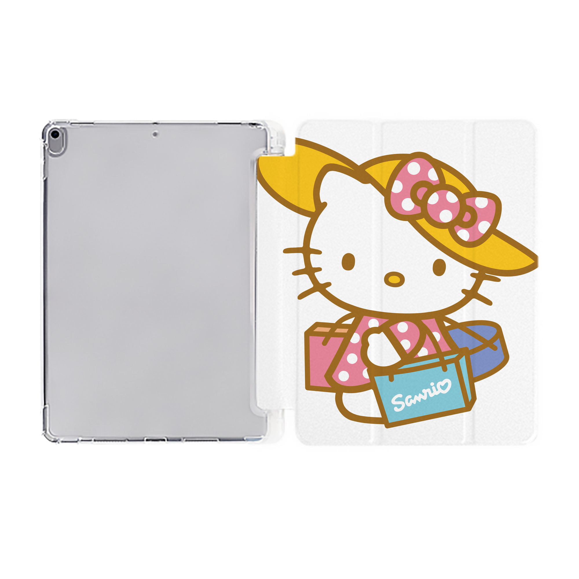 （画像用） Hello Kitty ハローキティ IPad ケース ペン収納付き 三つ折りスタンド PUレザー×シリコン 対応機種9.5/10.5/10.9インチ